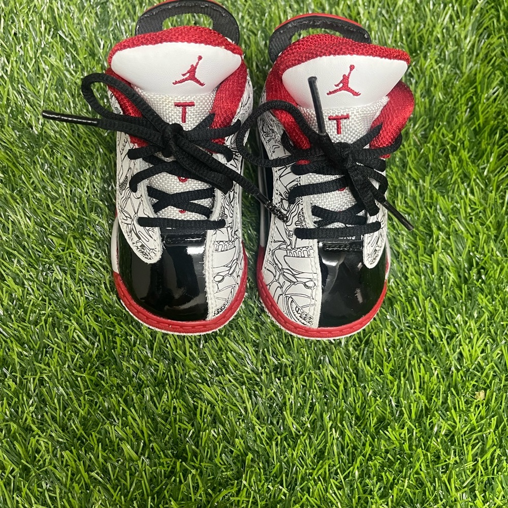 Jordan Baby Black and Red Graphic Sneakers